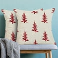 thumbnail image 2 of Christmas Pillow Covers 20x20 Inch Set of 2 Cream Red Christmas Tree Decor Throw Pillows Winter Xmas Holiday Outdoor Cushion Cases for Couch Bed Decorations, 2 of 6