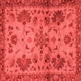 thumbnail image 1 of Ahgly Company Machine Washable Indoor Square Abstract Red Modern Area Rugs, 6' Square, 1 of 4