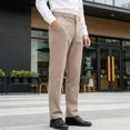 thumbnail image 4 of LMOIPLI Mens Casual Straight Leg Pants Classic Fit Stretch Business Pant Lightweight Solid Color Work Dress Slacks Khaki S, 4 of 9