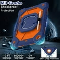 thumbnail image 3 of Case for iPad 9th/8th/7th Generation 10.2 Inch iPad 9th Generation Case with Screen Protector Rotating Stand Pencil Holder Heavy Duty Shockproof Cover for 9th Gen iPad Case Kids,Navy Orange, 3 of 14