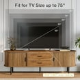 thumbnail image 2 of Tribesigns 70" Farmhouse TV Stand for 75", Fluted Wood Entertainment Center Table with Sliding Tambour Doors, Drawers and Adjustable Shelves (Walnut), 2 of 9