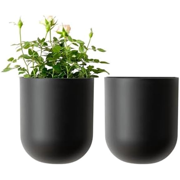 Wall Hanging Planters for Indoor Plants，Hanging Flower Pots for Air Plants Succulent, Set of 2, 5.7L*4.1W*7H, Black