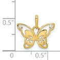 thumbnail image 3 of 14k Yellow Gold Polished CZ Butterfly Pendant Charm, 3 of 4