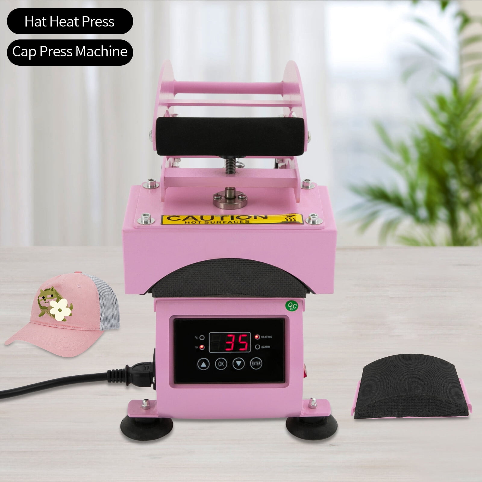 Hat Heat Press Machine, Press with Timer & Temperature Control, 2-in-1 Hat Heat Press Machine