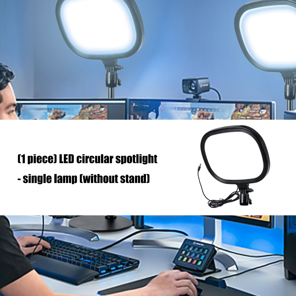 Zeiwohndc Professional LED Round Light 3 Color Temperatures Modifiable Stand Phone Owner