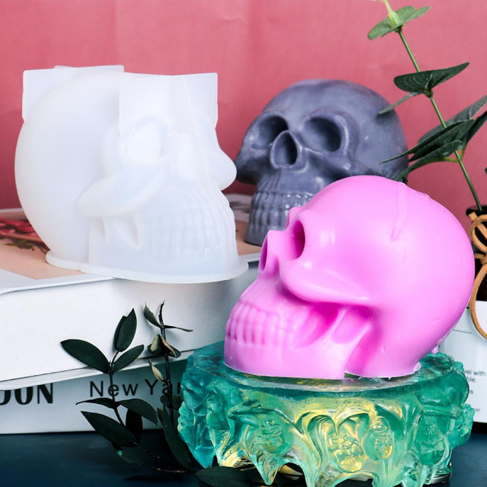 3D Skull Candle Silicone Molds for Candle Making Candle Making Molds Scented Candle Molds Handmade Soap Lerodite Candle Mold Halloween Skull Resin Molds for Resin Casting 