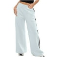thumbnail image 1 of Timegard Womens Wide Leg Sweatpants Elastic Waist Color Block Casual Loose Workout Trousers Fall Winter, 1 of 7