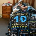 thumbnail image 3 of 10 Year Old Boy Gifts, 10 Year Old Boy Birthday Gift, 10th Birthday Boys Gifts, Coolest 10 Year Old Boy Gifts, Double Digits Birthday Boy, Ten Year Old Birthday Decorations 60"X50" Blanket, 3 of 6