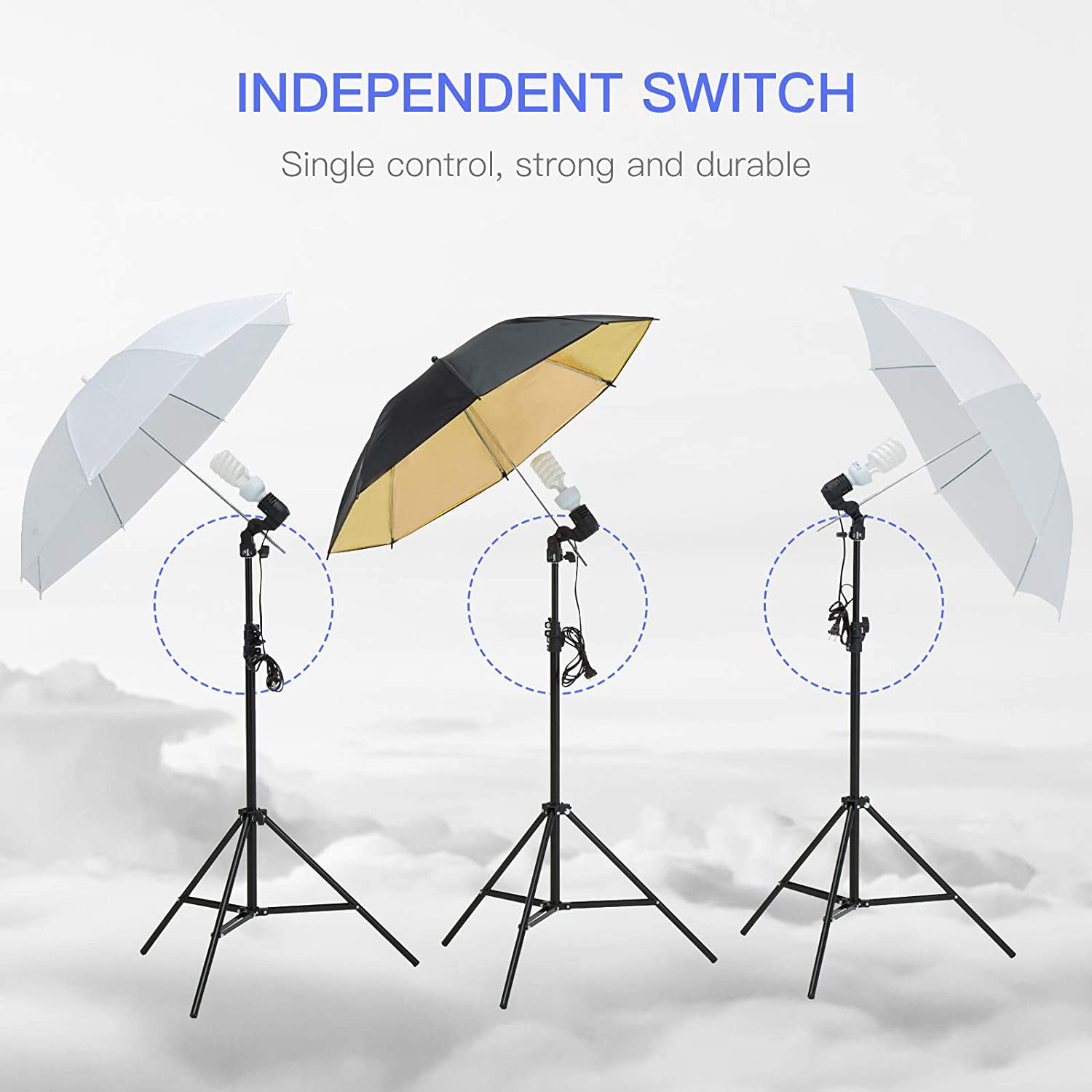 3 Bulbs Continuous Lights with 10ft Background Support Stand System Backdrop Portable Bag Portfolio Shooting SUNCOO Video Studio Umbrella Lighting Kit,Green Screen with Stand