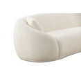 thumbnail image 5 of 3-Seater Modern Cloud Loveseat Sofa with 2 Pillows, Boucle Fabric Half Moon Couch Oversized Minimalist Modular Sofa Teddy Fleece Leisure Sectional Futon Lounge Couches, No Assembly Required, White, 5 of 6