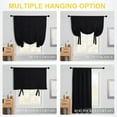 thumbnail image 6 of NICETOWN Thermal Insulated Blackout Curtain, Tie Up Adjustable Balloon Roman Window Shade Rod Pocket Room Darkening Privacy Drape for Small Window, Black, 40"x54", 1 Piece, 6 of 8