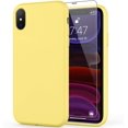 thumbnail image 1 of iPhone Xs Max Case with Screen Protector,Soft Liquid Silicone Gel Rubber Bumper Cover,Slim Fit Shockproof Protective Phone Case for iPhone Xs Max Yellow, 1 of 8