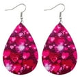 thumbnail image 1 of PVCS Boucles d'Oreilles de la Saint-Valentin Cœur Amour Lèvres Rouges Boucles d'Oreilles Imprimées Double Face, 1 of 2
