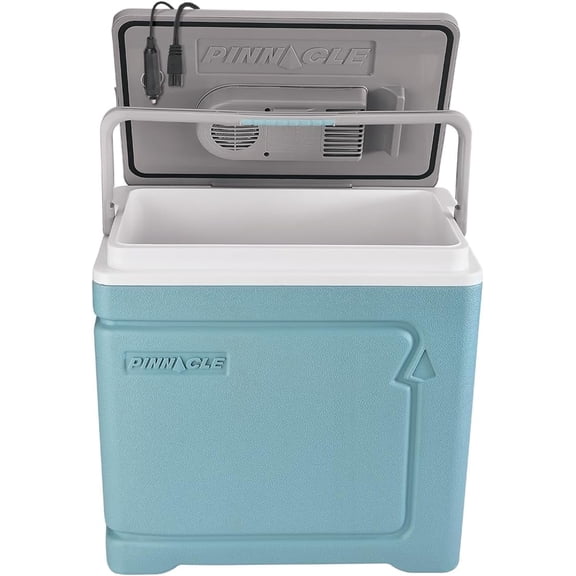 Pinnacle Thermoware 30 L Electric Portable Coolbox 12V Travel Cooler with Adapter – Blue