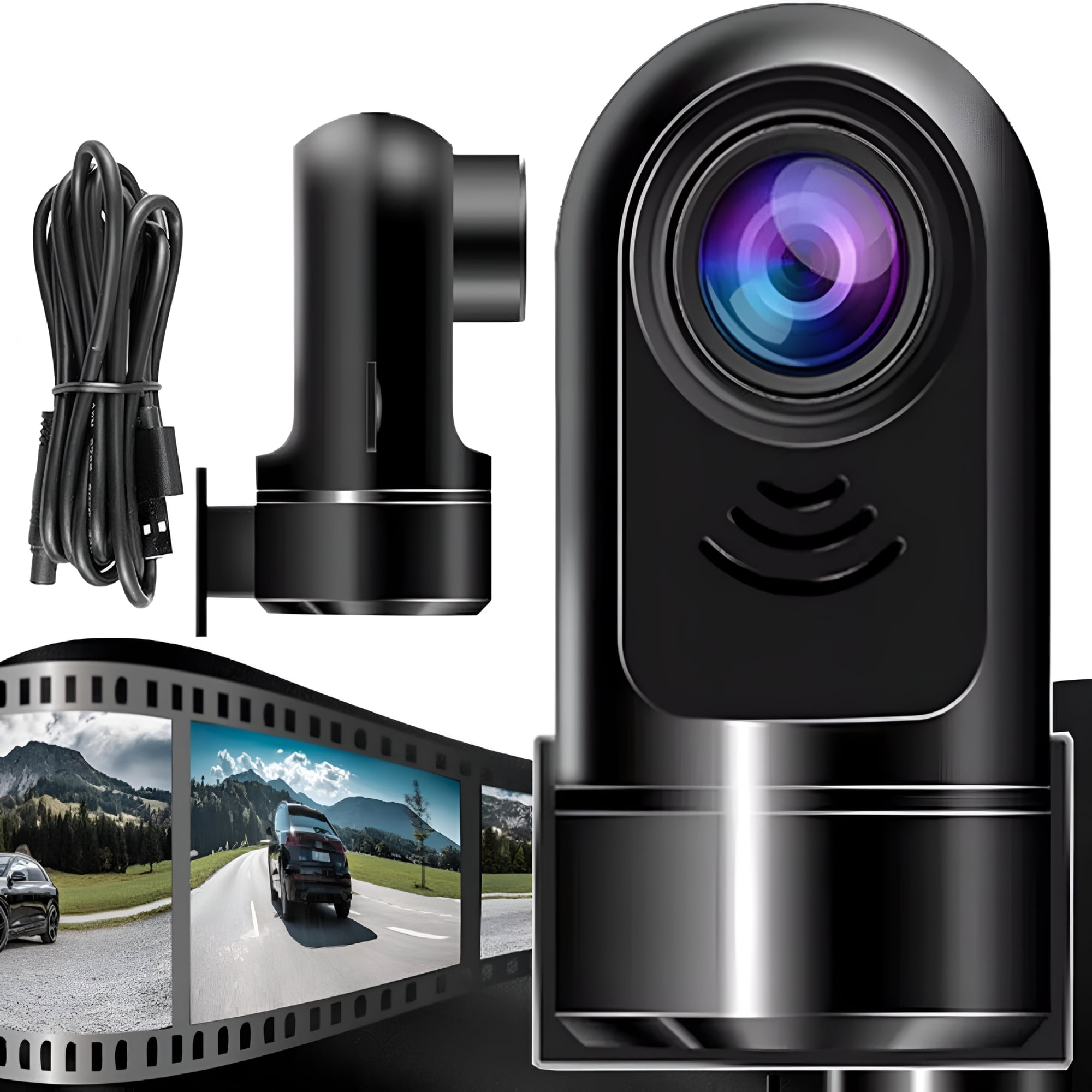 GJX 2026 New 1080P Hd 360° Rotating Mini Dashcam,360° Dash Camera for Cars 24/7 Night Vision,24H Parking Mode/Built-In Wi-Fi/Night Vision/Motion Detection/Loop Recording(No Card)