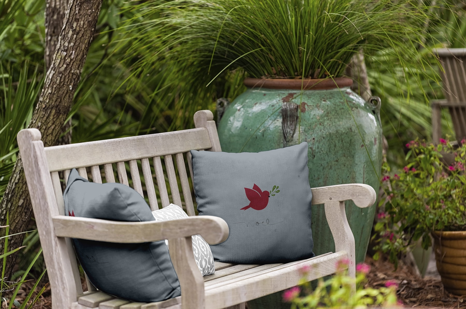 Simply Daisy 16" x 16" Noel Bird Outdoor Throw Pillow