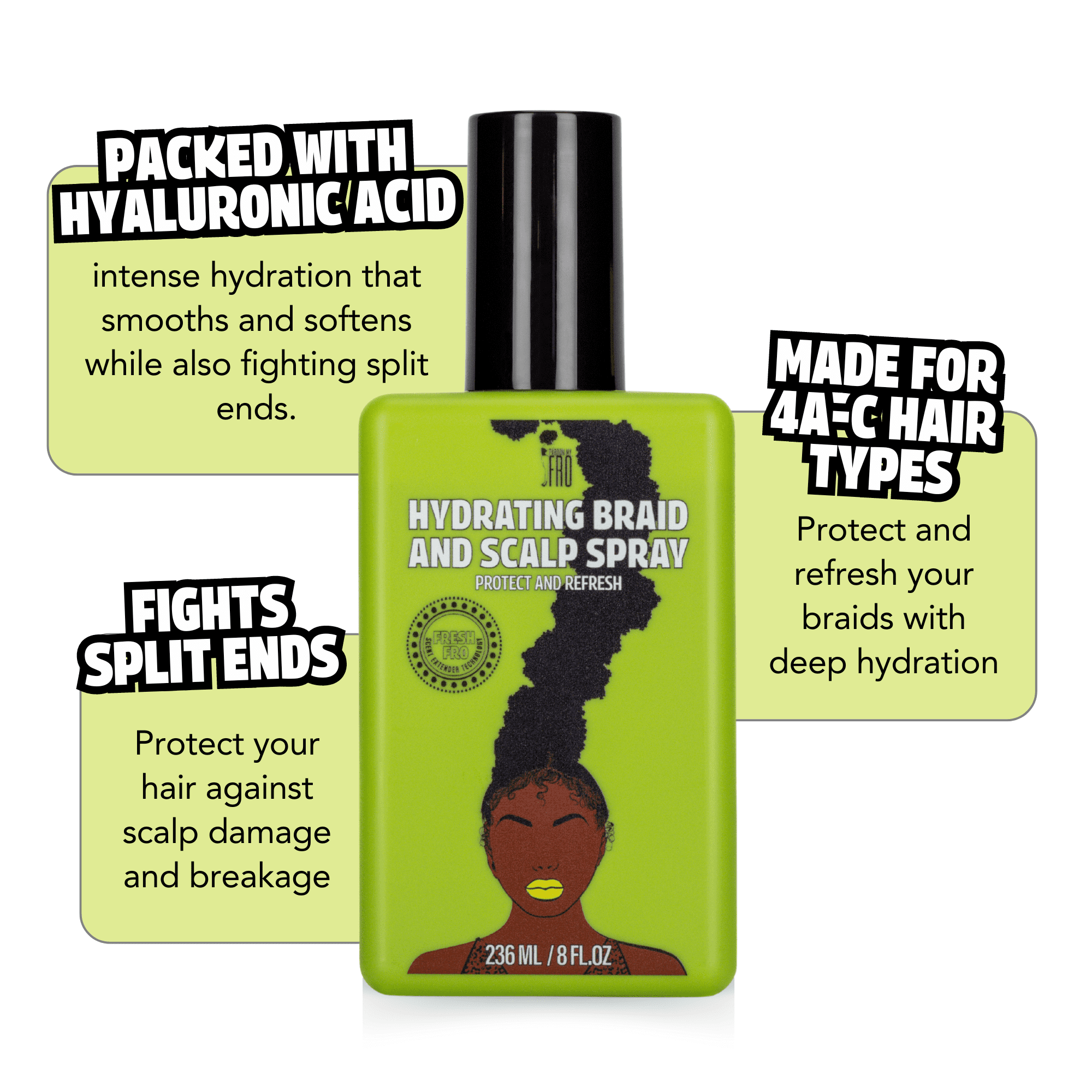 (2 pack) Pardon My Fro Scalp Spray 8 oz, Moisturizing, Unisex