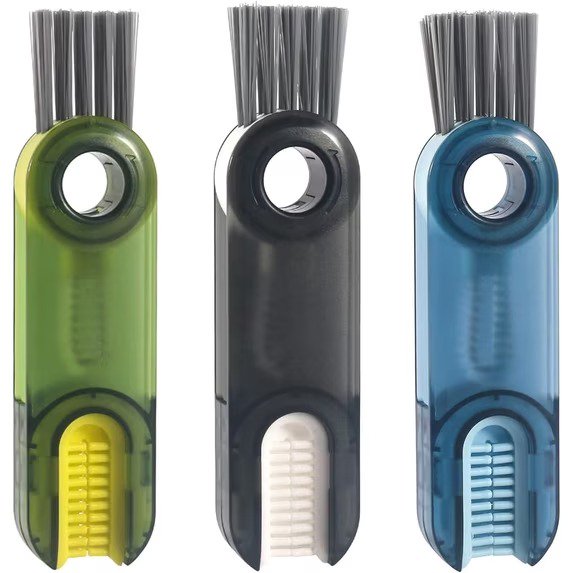 Ziqi 3 in 1 Cup Lid Gap Cleaning Brush Set, Multifunctional for Insulation Bottle & Cup Holder, Silicone Tiny Cleaner, Home Kitchen