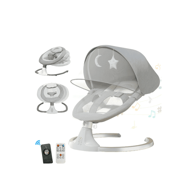 Mecedora Eléctrica Bebé Silla Bouncer Multifuncional Artefacto Mágico Para Calmar A Los Bebés Cuna Balanceadora color gris