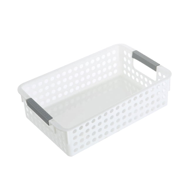 Cesta de lavandería de plástico Infidev con asas, compacta para dormitorios y hogar, multiusos para juguetes y artículos deportivos, ligera y ventilada.