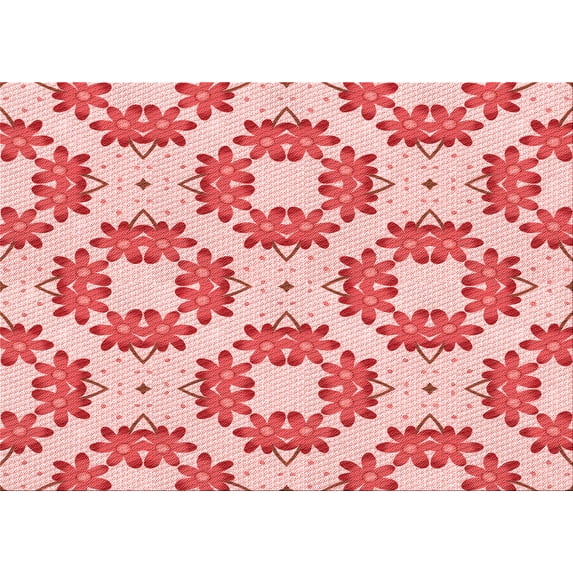 Ahgly Company Machine Washable Indoor Rectangle Transitional Deep Rose Pink Area Rugs, 2' x 3'