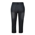 thumbnail image 4 of Stamzod Jean Capris for Women Summer Solid Color Slim Fit Stretch Capri Pants Plus Size Casual Denim Capris for Women with Pocket Black A S, 4 of 6