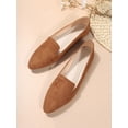 thumbnail image 4 of Women's Comfortable Soft Sole Flat Shoes, Brown Basic Loafers, 4 of 5