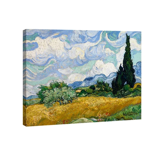 Wheat Field Canvas Print Van Gogh Painting Reproduction Art Home Decor Framed
