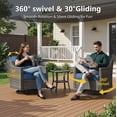 thumbnail image 3 of Bellefurn Wicker Outdoor Patio Furniture Set - 7 Piece Patio Conversation Sets with Swivel Rocker Chairs, Ottomans and Sofa for Porch Deck Garden Backyard, 3 of 10