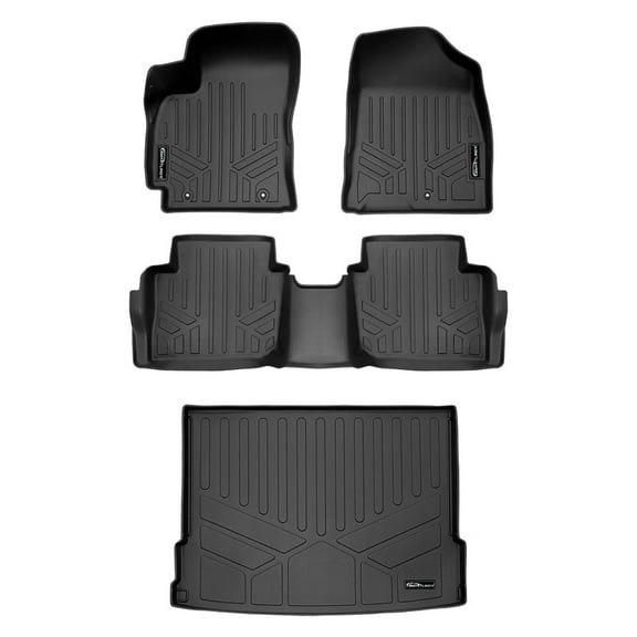 SMARTLINER All Weather Protection Custom Fit Black 2 Row Floor Mats and Cargo Liner Set Compatible With 2024 Hyundai Kona