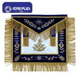 thumbnail image 2 of Past Master Blue Lodge Apron – Blue with Golden Vinework Hand Embroidery, Masonic Regalia with Adjustable Belt, 2 of 5
