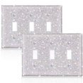 thumbnail image 1 of 2 Pieces Crystal Rhinestones Light Switch Cover Wallplate Plate Shiny Bling Wall Plate Cover Decorative(Triple Toggle Switch,Silver), 1 of 7