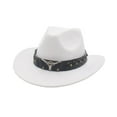 thumbnail image 3 of yuksok Cowboy Hat Adults Casual Novelty Summer Cowgirl Hat for Autumn Camping Party White, 3 of 9