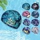 thumbnail image 2 of Gorro de natación con estampado de flores para hombre y mujer, gorro de baño de nailon elástico, turbante de pelo largo, accesorio deportivo, 1 unidad, 2 of 4