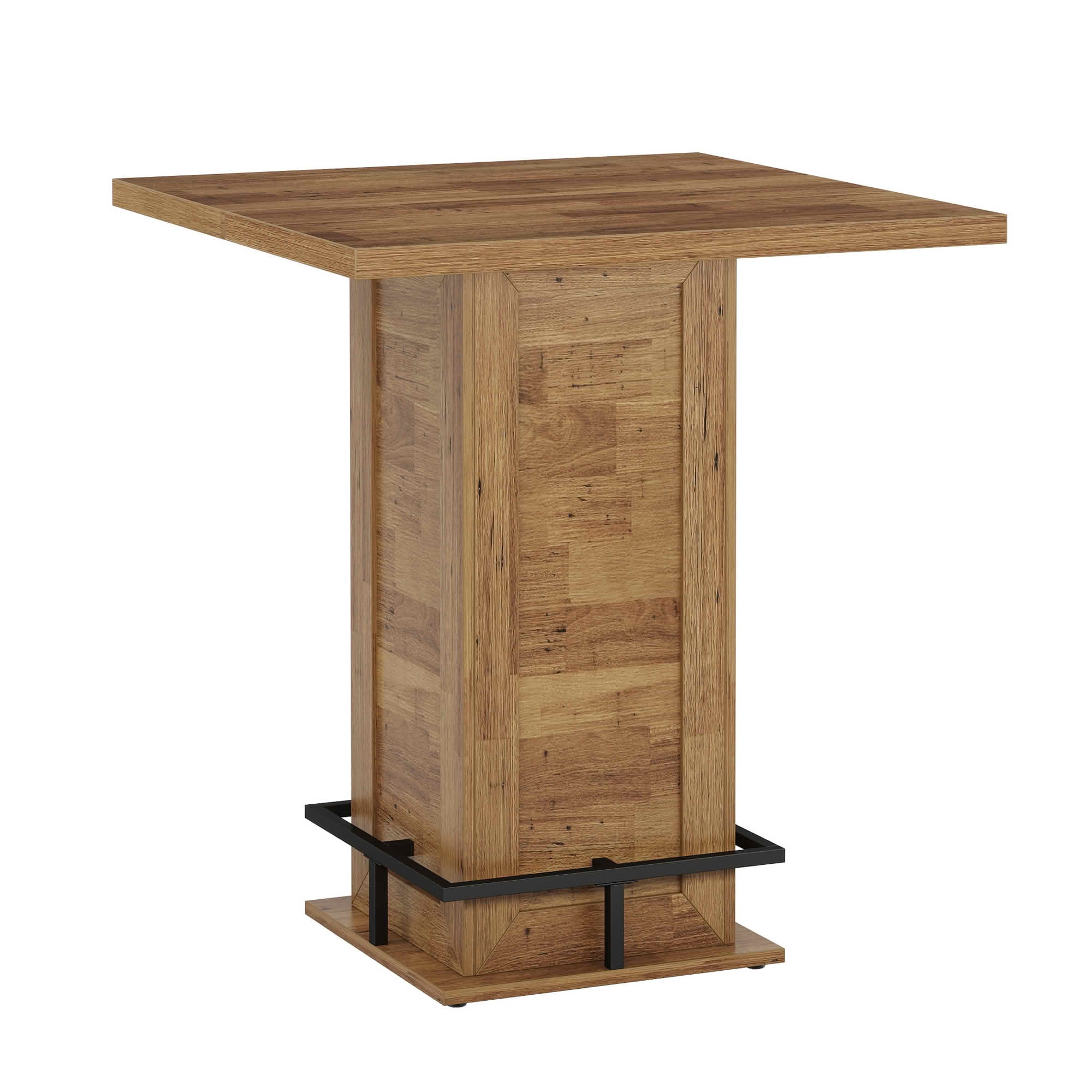 MAYEERTY Industrial Square Bistro Pub Table, 39 Inch Counter Height Bar Cocktail Table for Home Dining and Small Gathering