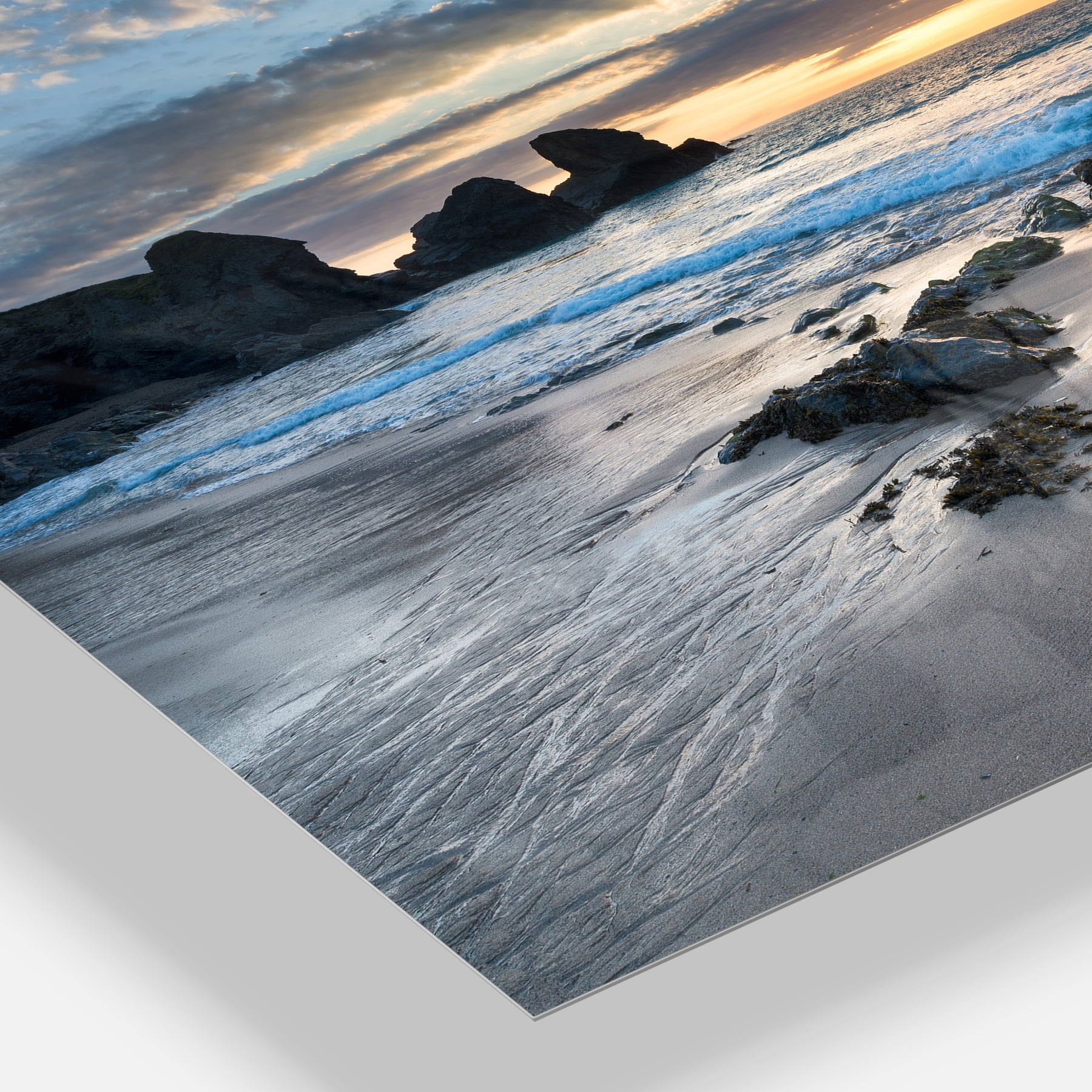 Designart 'Beautiful Porthcothan Bay ' Multipanel Seashore Metal Wall Art