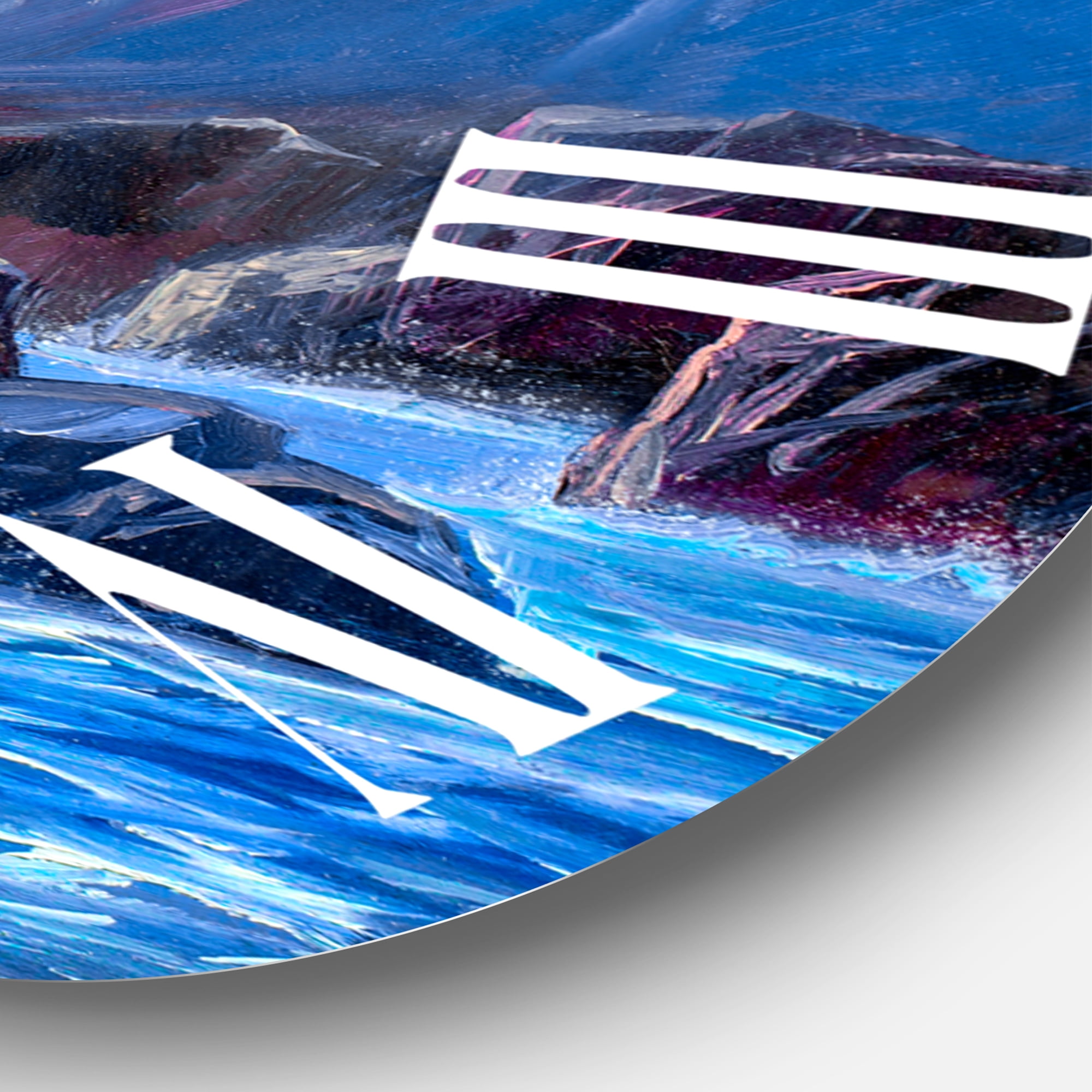Designart 'Morning On Sea Wave Paints On A Canvas' Nautical & Coastal Wall Clock