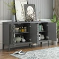 thumbnail image 4 of 60" Morden Sideboard, Wood Entryway Table with Storage, Freestanding Duffet Cabinet with Adjustable Shelf and Doors, Accent Cabinet for Dinning Room, Living Room, 4 of 9