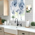 thumbnail image 6 of Blue Dandelion Tie Up Curtain 63 Inches Long, Pastoral Flowers Spring Farmhouse Plant Balloon Style Kitchen Window Curtain Over Sink, Small Window Rod Pocket Curtain 46"x63", 6 of 9