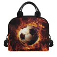 thumbnail image 2 of HUIACONG Flames Football Durable Insulated Lunch Bag for Picnic Hiking, Practical Detachable Strap Insulated Lunch Tote, 2 of 10