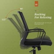 BestOffice Ergonomic Office Chair, Lumbar Support, Adjustable Height with Armrests for Adults(Black)