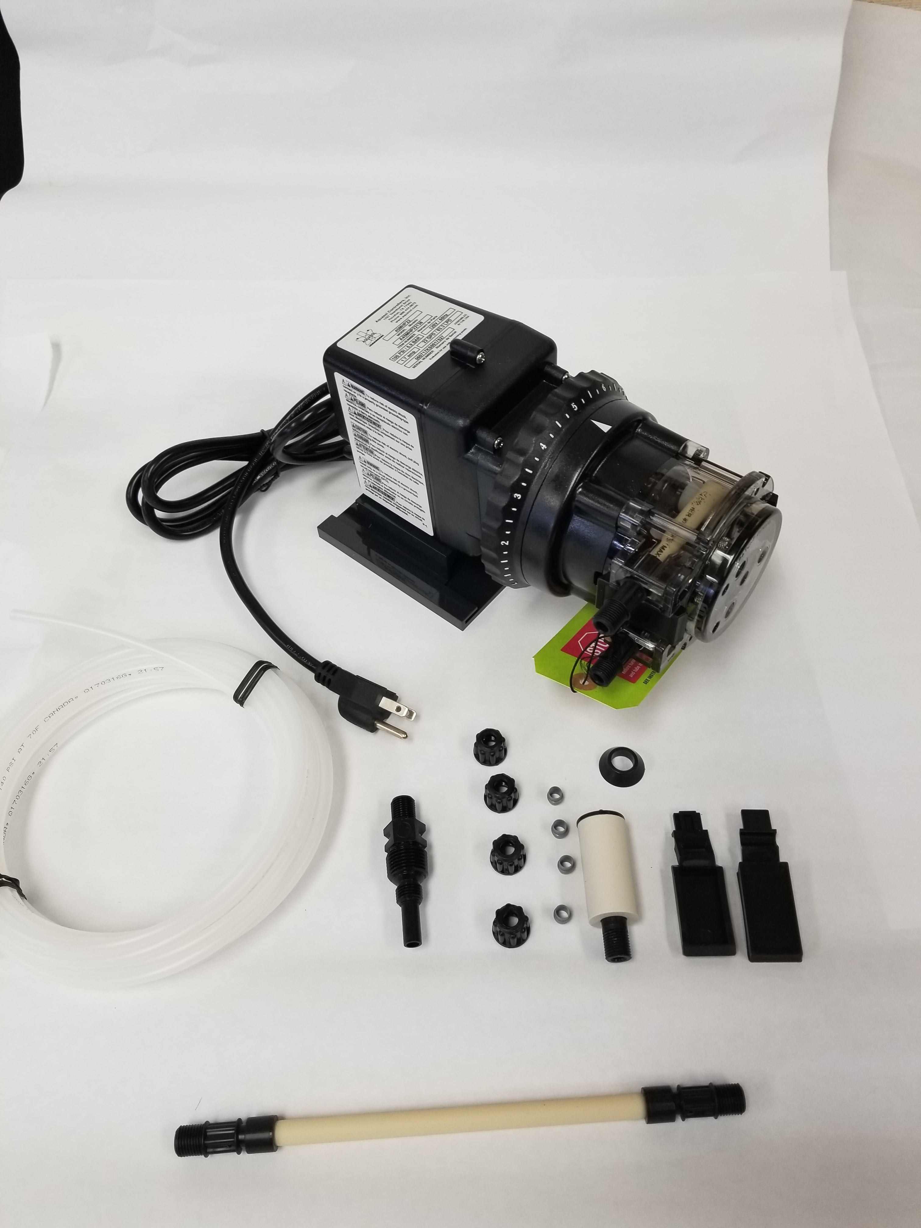 Rated at 17 gpd adjustable head 120 Volts Model number 85MFL2A4S - Ideal Chlorine Injection Pump Stenner Pump 85mp2 Stenner Peristaltic Pump Fixed Head Rated at 25 psi 