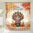 thumbnail image 3 of Happy Thanksgiving Maine Coon Turkey Costume Pumpkins Autumn Leaves Shower Curtain Cat Lover Kitten Owner Gifts Waterproof Bathroom Bathtub Curtain - 130144, 3 of 5