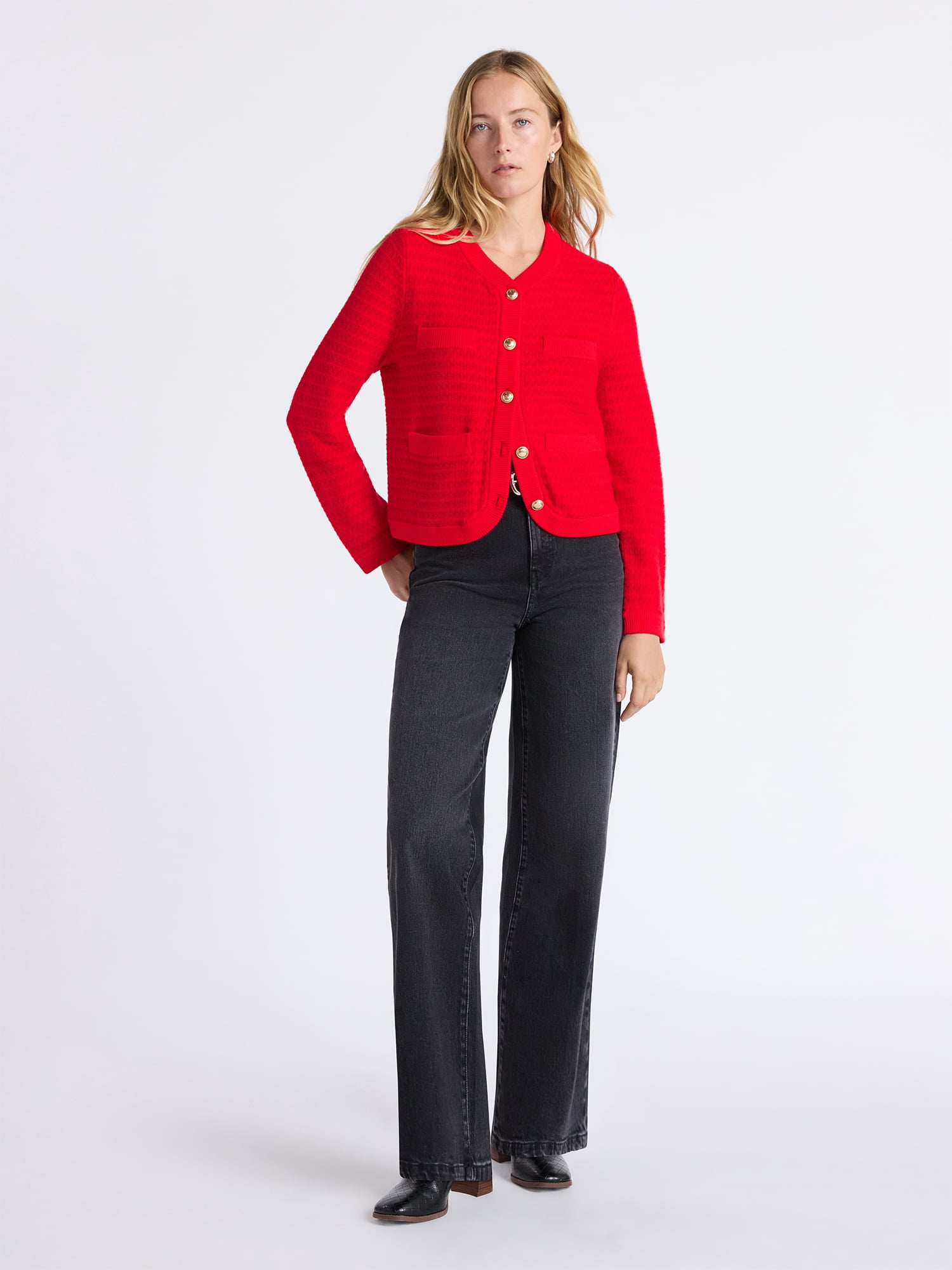 Free Assembly Women's High Rise Full Length Wide Leg Jeans, 30" Inseam, Sizes 0-26W