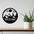 thumbnail image 7 of Metal Wall Art Mountain Decor Wall Hanging Plaques Ornaments Iron Welcome Wall Art Sculpture Sign for Indoor Outdoor Home Living Room Kitchen Garden Office Decoration Gift Black 11.8inch, 7 of 7