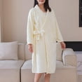 thumbnail image 4 of jobturf Robes for Women Plush Fleece Long Sleeve Bathrobe Cozy Warm Spa Robe Fuzzy Soft Loungewear With Pockets, 4 of 6