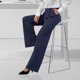 thumbnail image 3 of Womens Pants Wide Leg Stretchy Work Pants With Pockets Elastic Waist Pleated Front Business Casual Slacks light brown XXL, 3 of 5