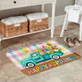 thumbnail image 2 of FJPT Happy Spring Love Truck Flower Pattern Non Slip Flannel Polyester Floor Mat For Bathroom Kitchen Bedroom Decor 31.5x19.7 inch, 2 of 5