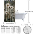 thumbnail image 6 of Rustic Shower Curtain Set Grey Floral Fabric Bath Curtain 6 Hooks Butterfly Daisy American Country Farm Style 36×72 Inches, 6 of 6