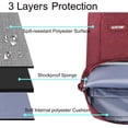 thumbnail image 3 of Mosiso 17-17.3 inch Laptop Shoulder Bag for MacBook/Dell/HP/Lenovo/Acer/Asus/Samsung/Sony, Polyester Notebook Messenger Handbag Briefcase Sleeve Case, Wine Red, 3 of 6